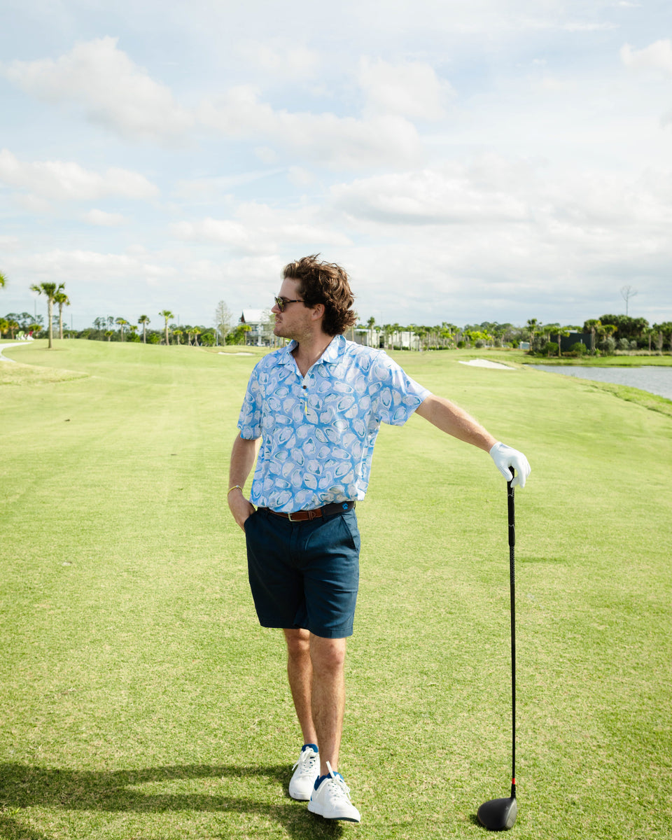 The Fore D'Oeuvres Golf Polo Light Blue