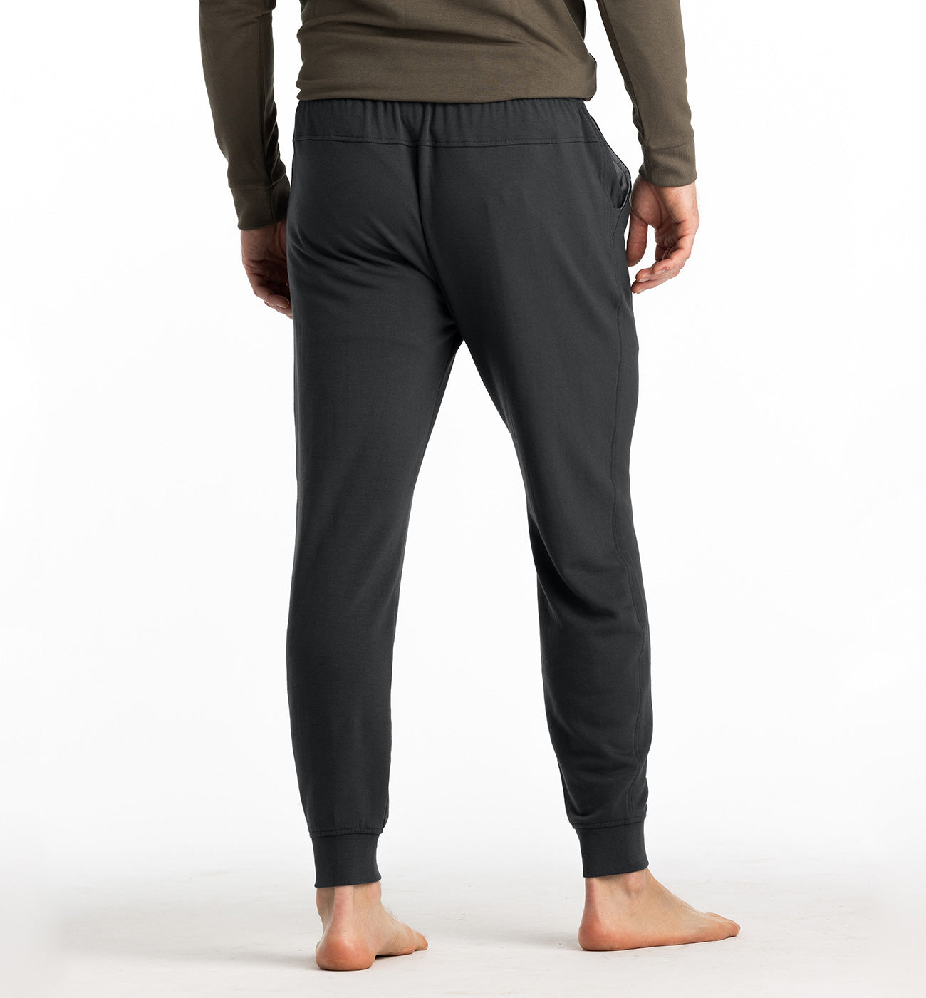 Bamboo Fleece Jogger in Black Sand