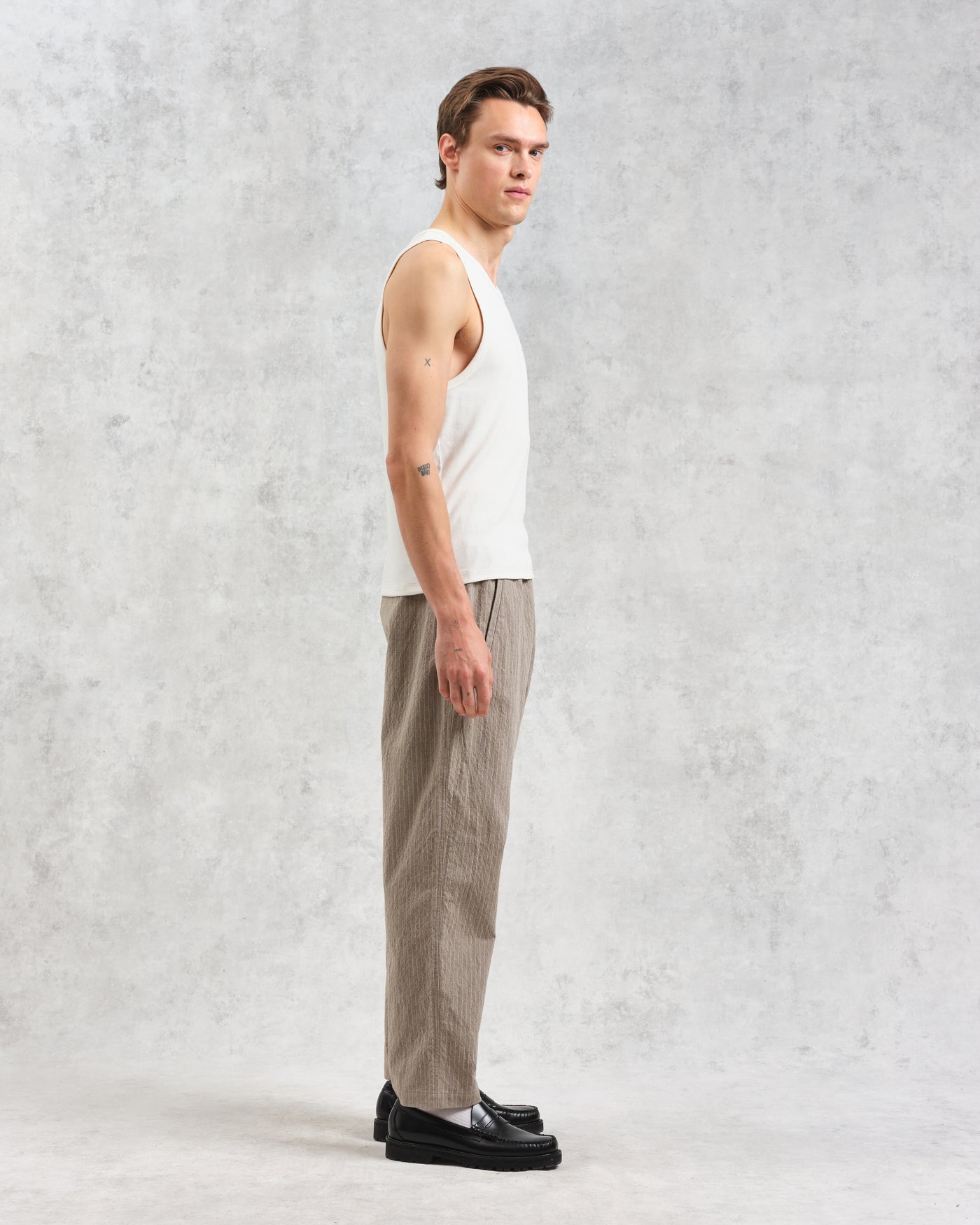 Montague Rib Knit Tank Ecru