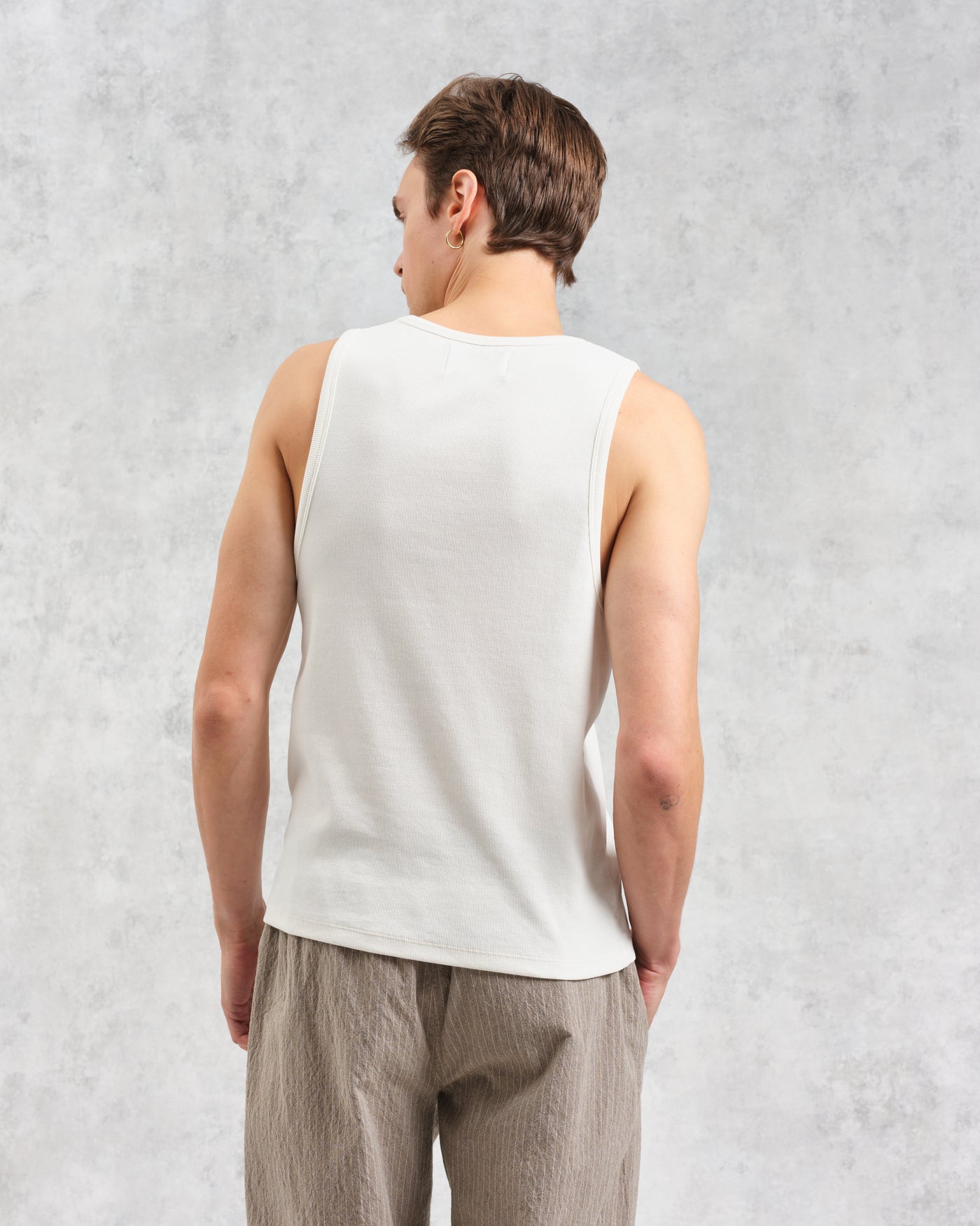 Montague Rib Knit Tank Ecru
