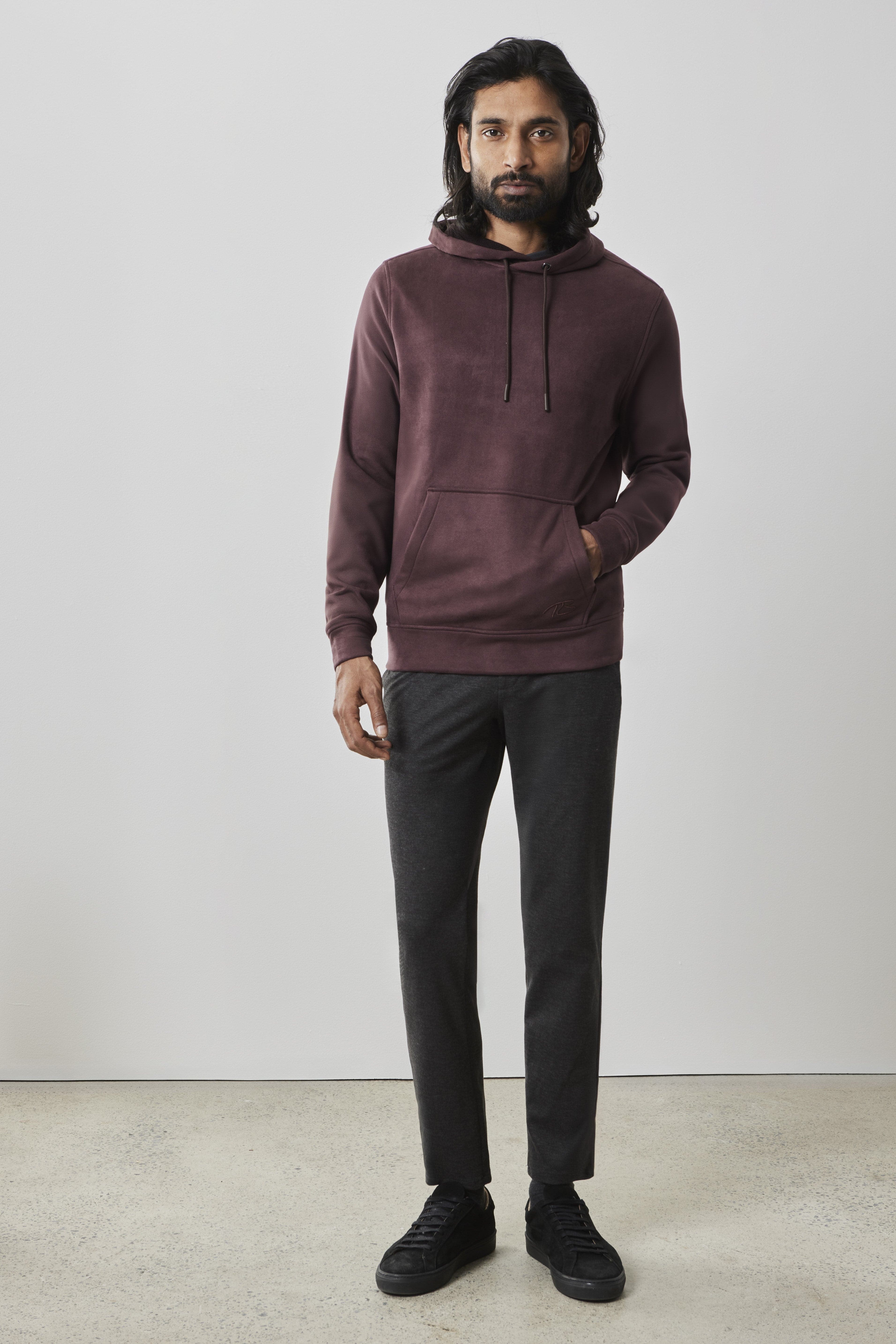 Sidewinder FX Suede Hoodie in Bordeaux