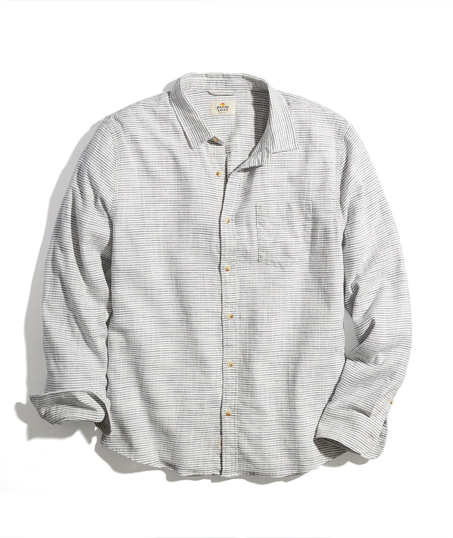 Simple Stripe Stretch Selvage Shirt Natural/Black Stripe