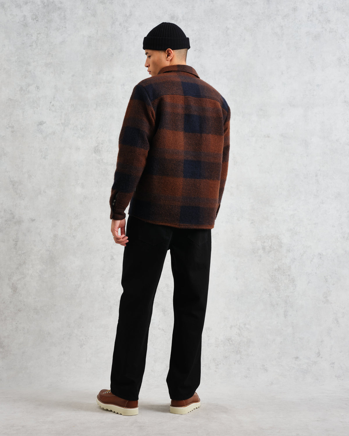 Whiting Mohair Overshirt in Brown/Blue