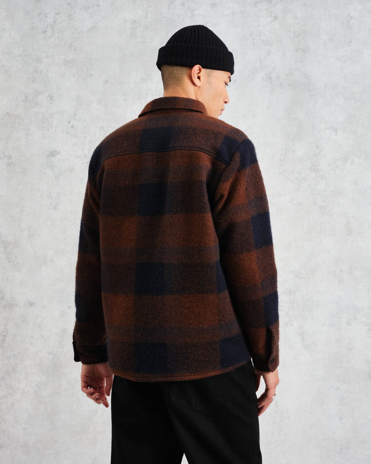 Whiting Mohair Overshirt in Brown/Blue