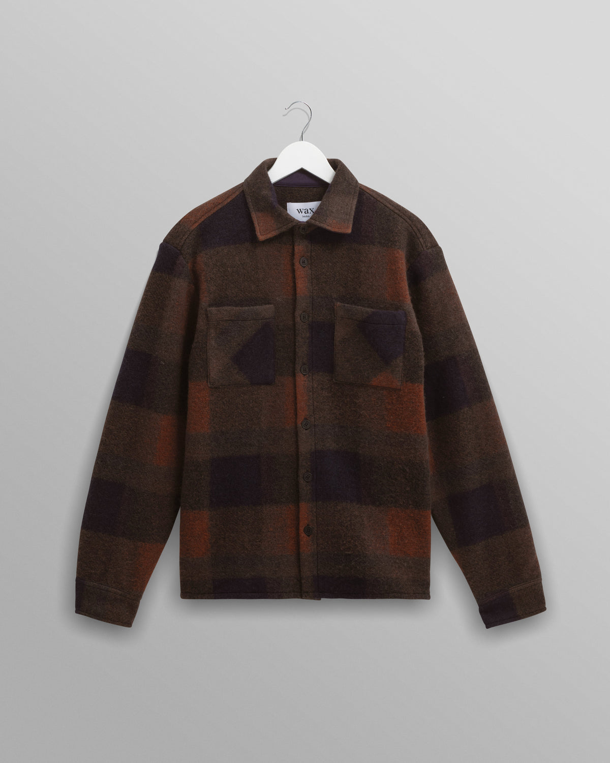 Whiting Mohair Overshirt in Brown/Blue