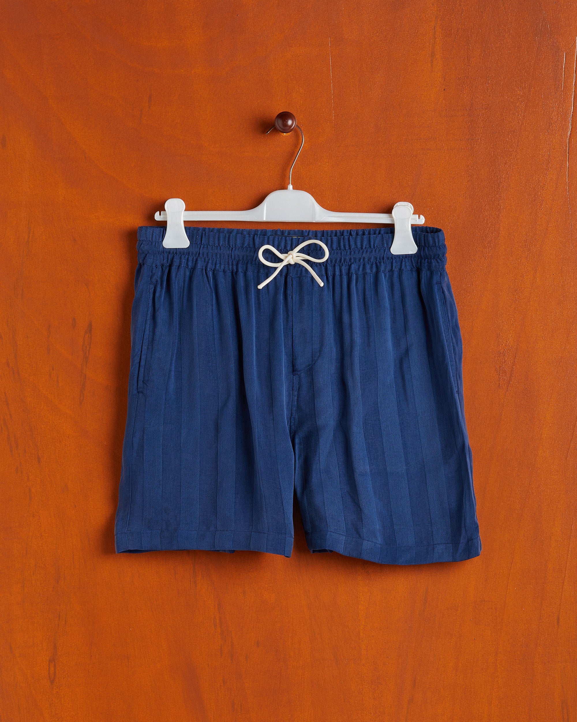 Cupro Stripe Shorts Blue