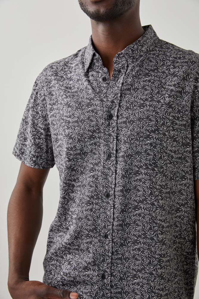 Carson Printed Short Sleeve Button Shirt - Crop Circle Crop Circle