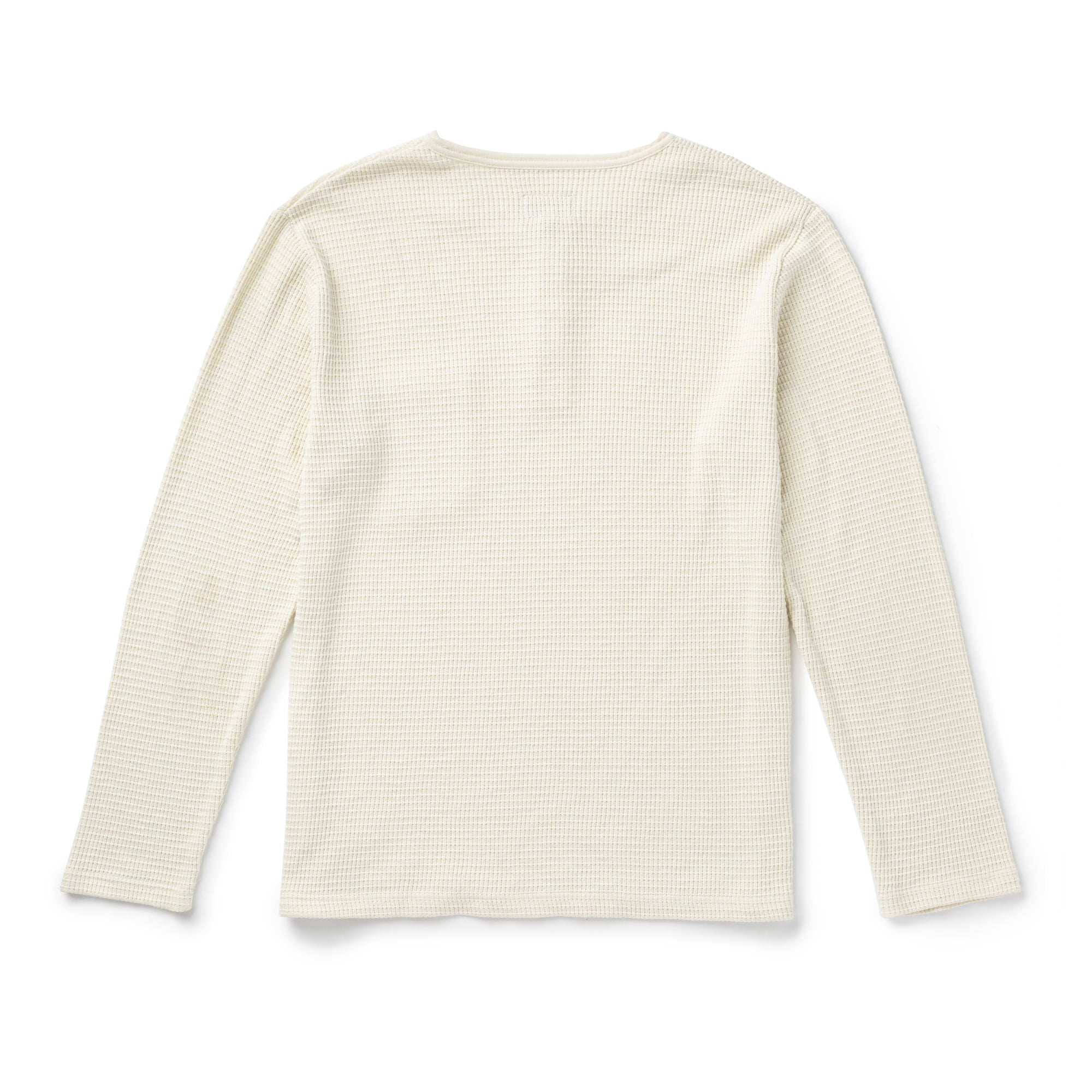 Sawpit Henley Long Sleeve Thermal Vintage White