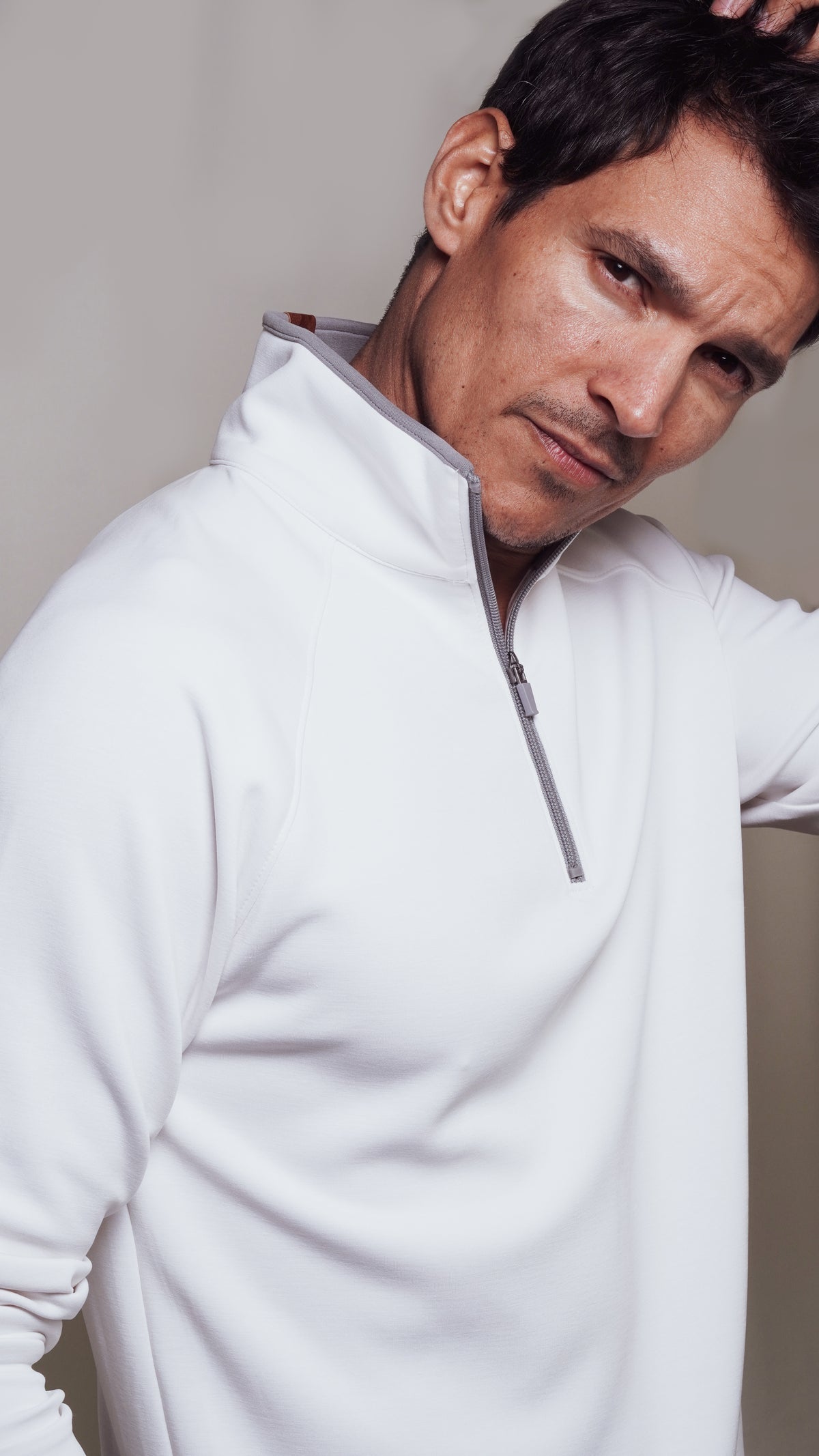 Later On 1/4 Zip Pullover White