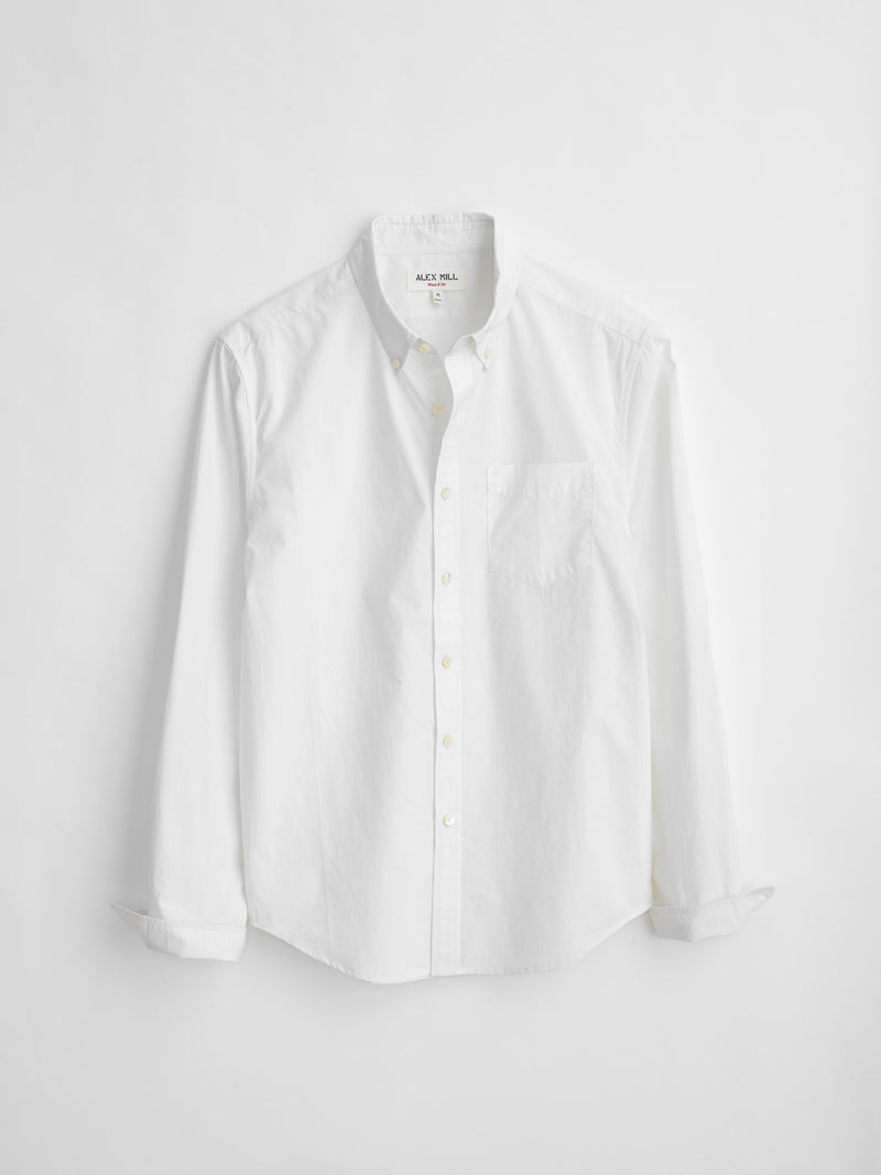 Mill Shirt in Paper Poplin White