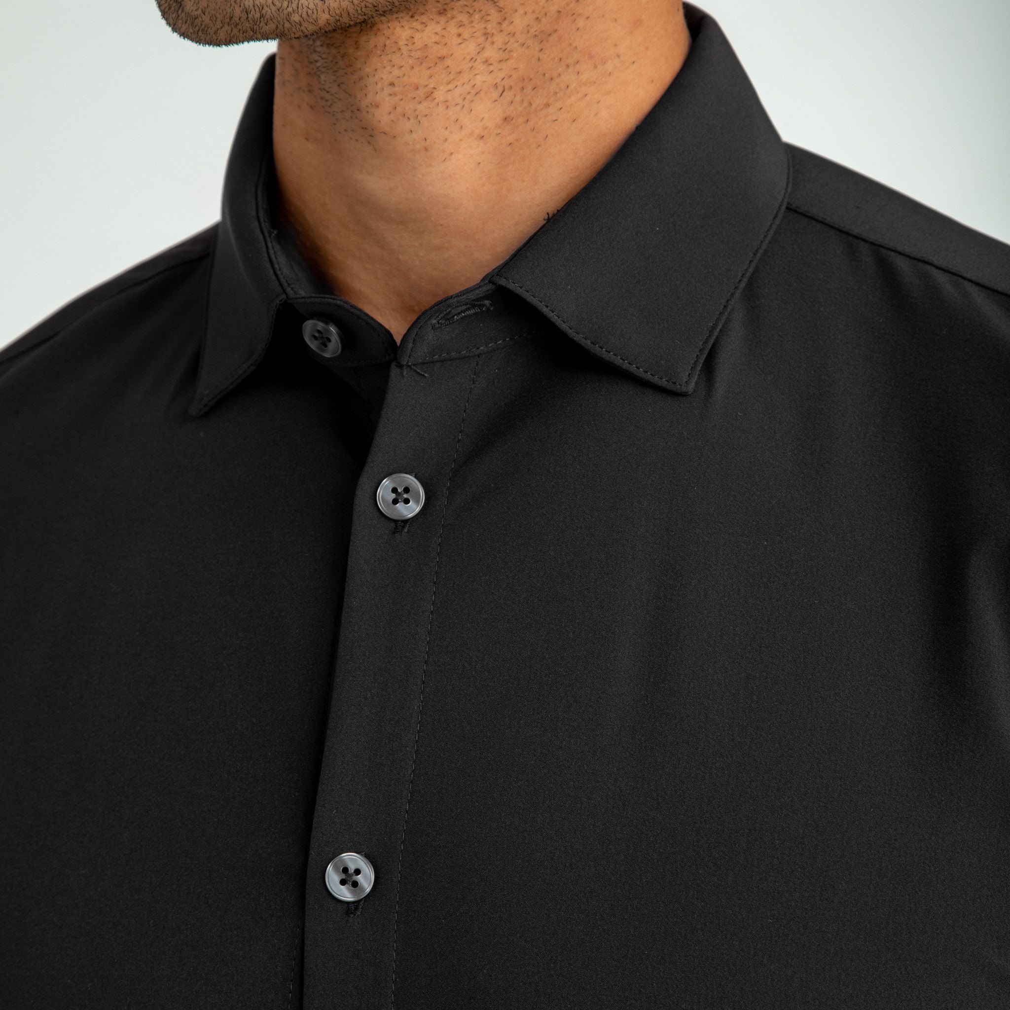 Leeward Long Sleeve Dress Shirt - Black Solid Black Solid
