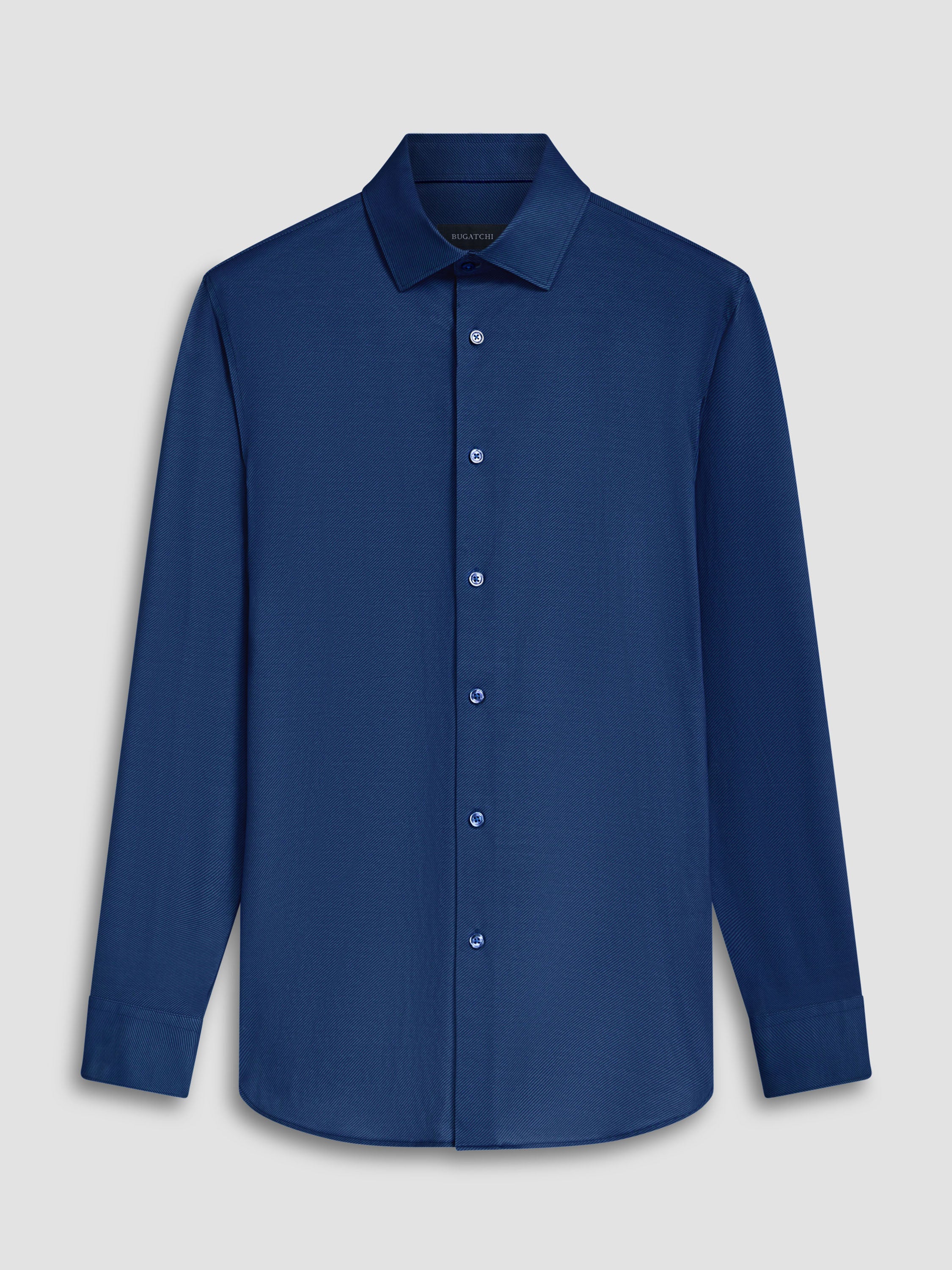 Striped OOOHCotton James Long Sleeve Shirt Night Blue