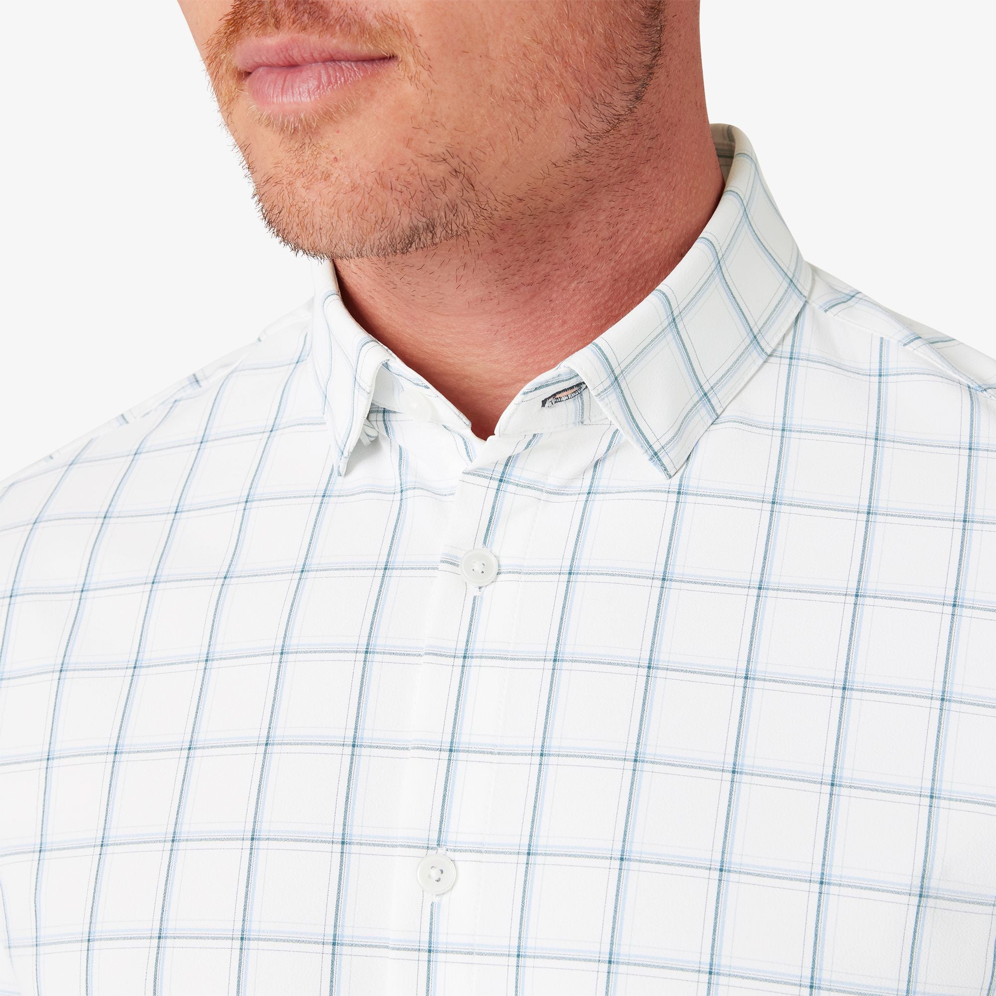 Leeward No Tuck Dress Shirt White Presidio Plaid