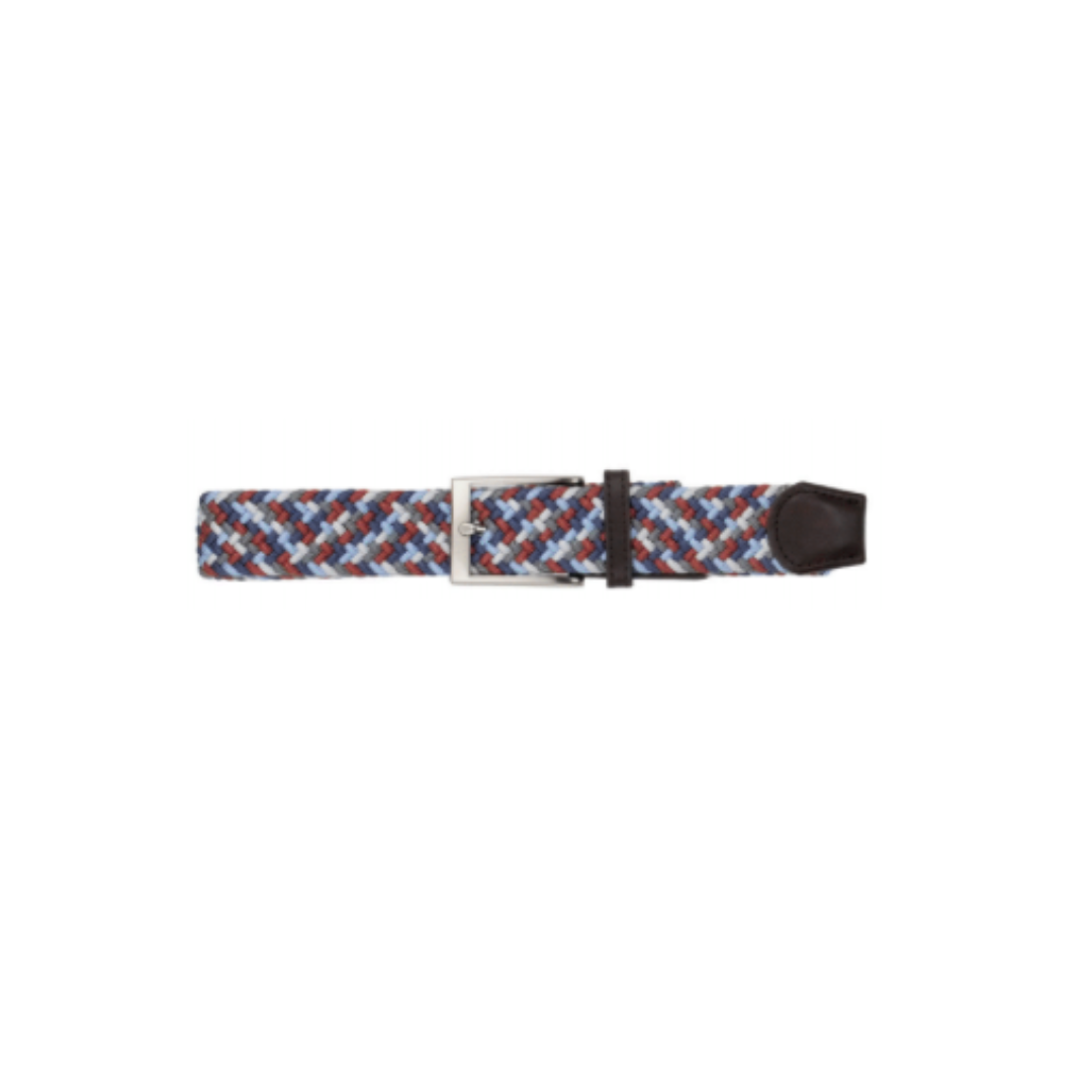 Braided Web Belt Rust Blue Multi