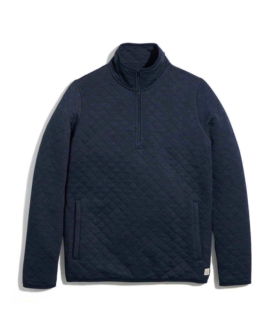 Corbet Quilted Pullover Navy Heather