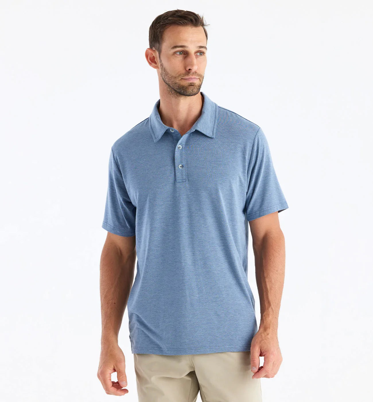 Bamboo Flex Polo Heather Deepwater