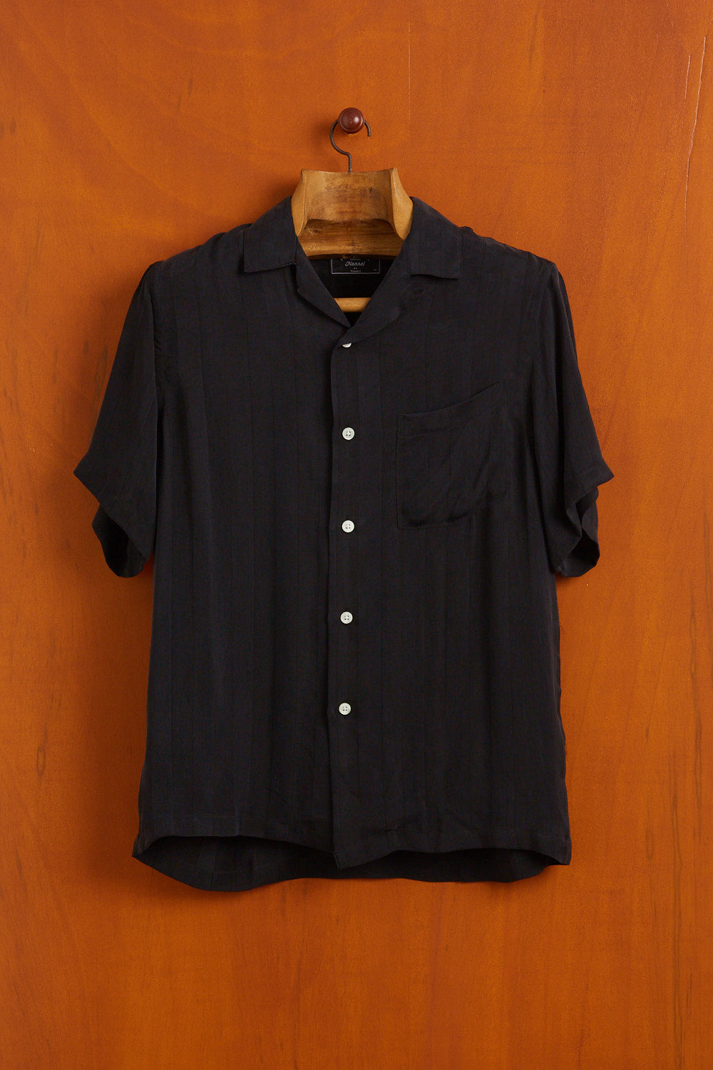 Cupro Stripe Shirt Black
