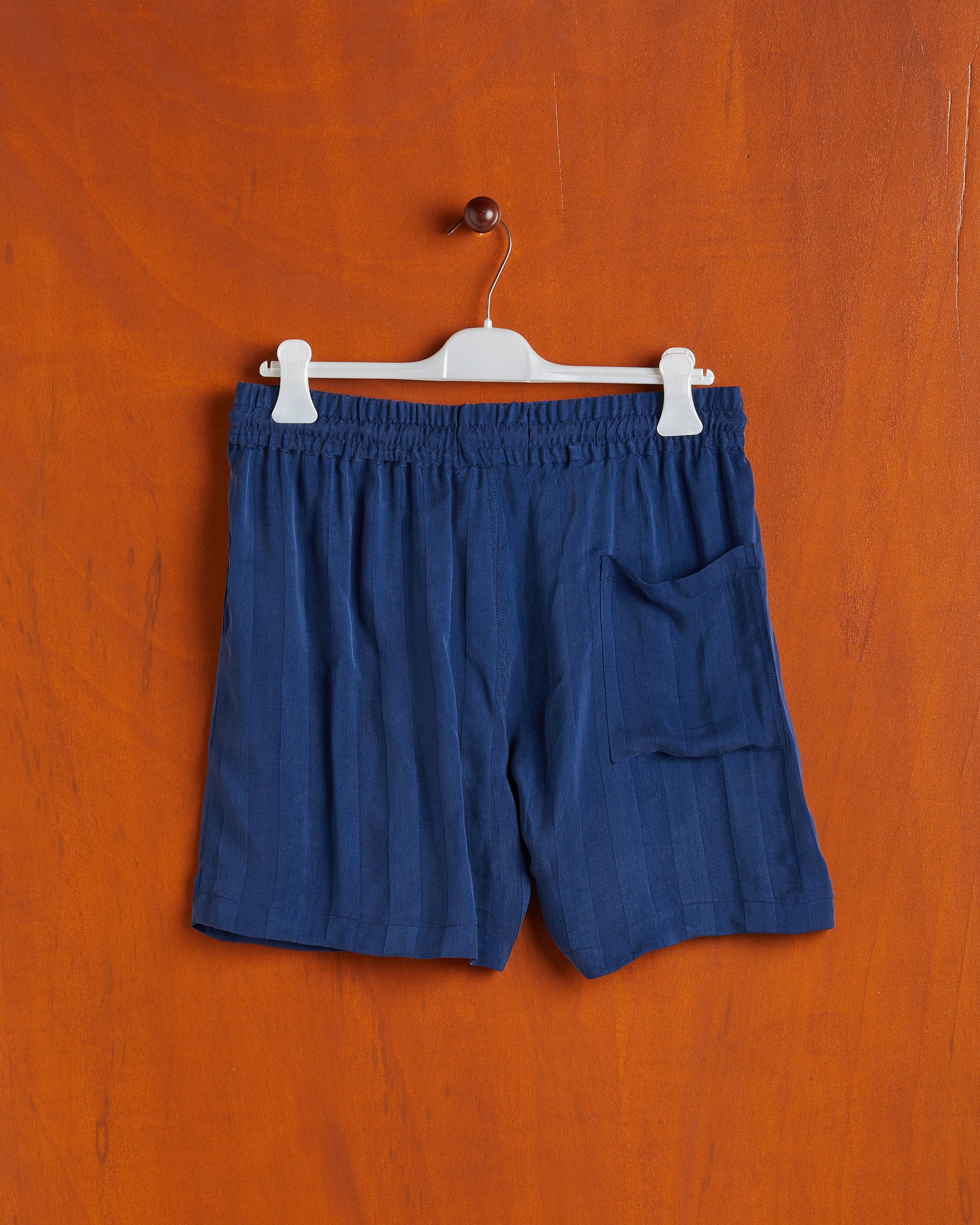 Cupro Stripe Shorts Blue