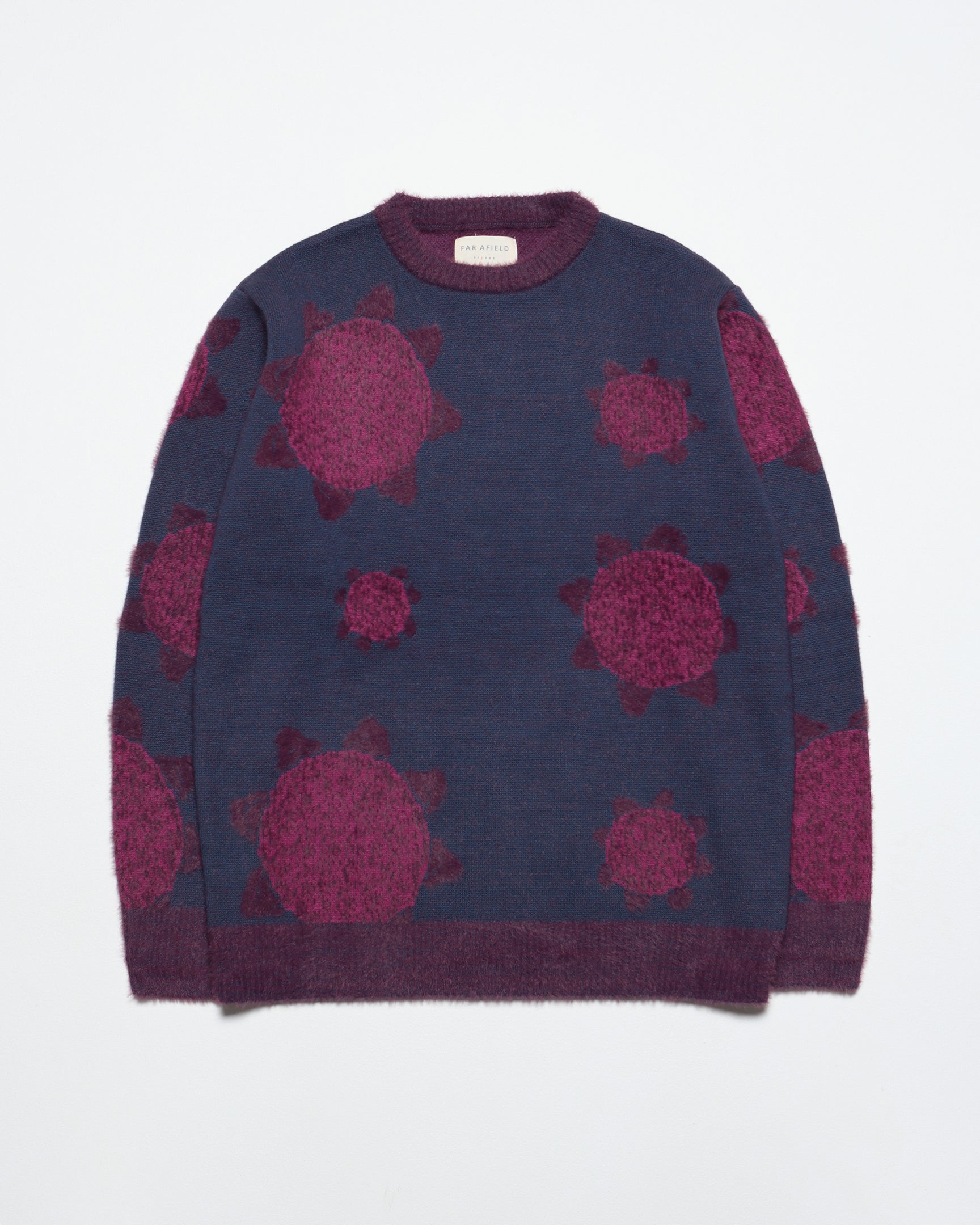 Eclipse Knit Crewneck Sweater Flower – Insignia Blue / Magenta