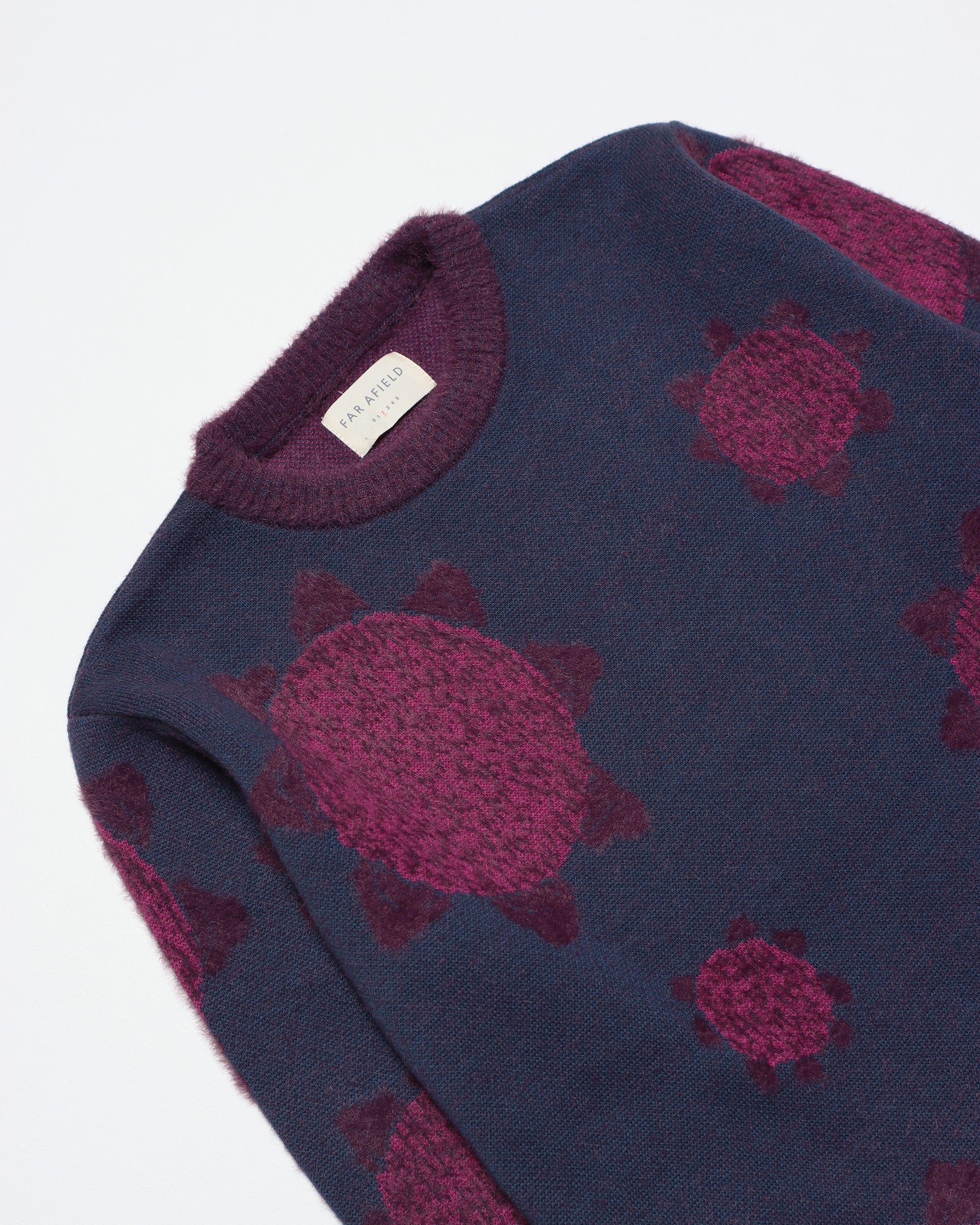 Eclipse Knit Crewneck Sweater Flower – Insignia Blue / Magenta