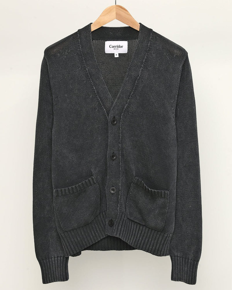 Acid Wash Cardigan Black