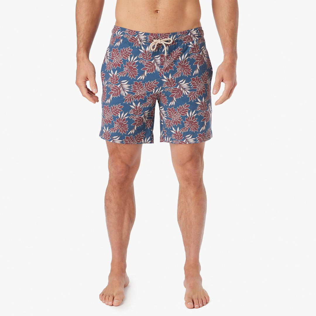 The Bayberry Trunk 7" Navy Crimson Leaves