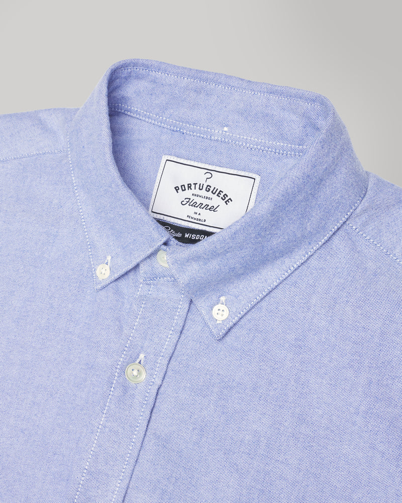Brushed Long Sleeve Oxford Shirt  Light Blue