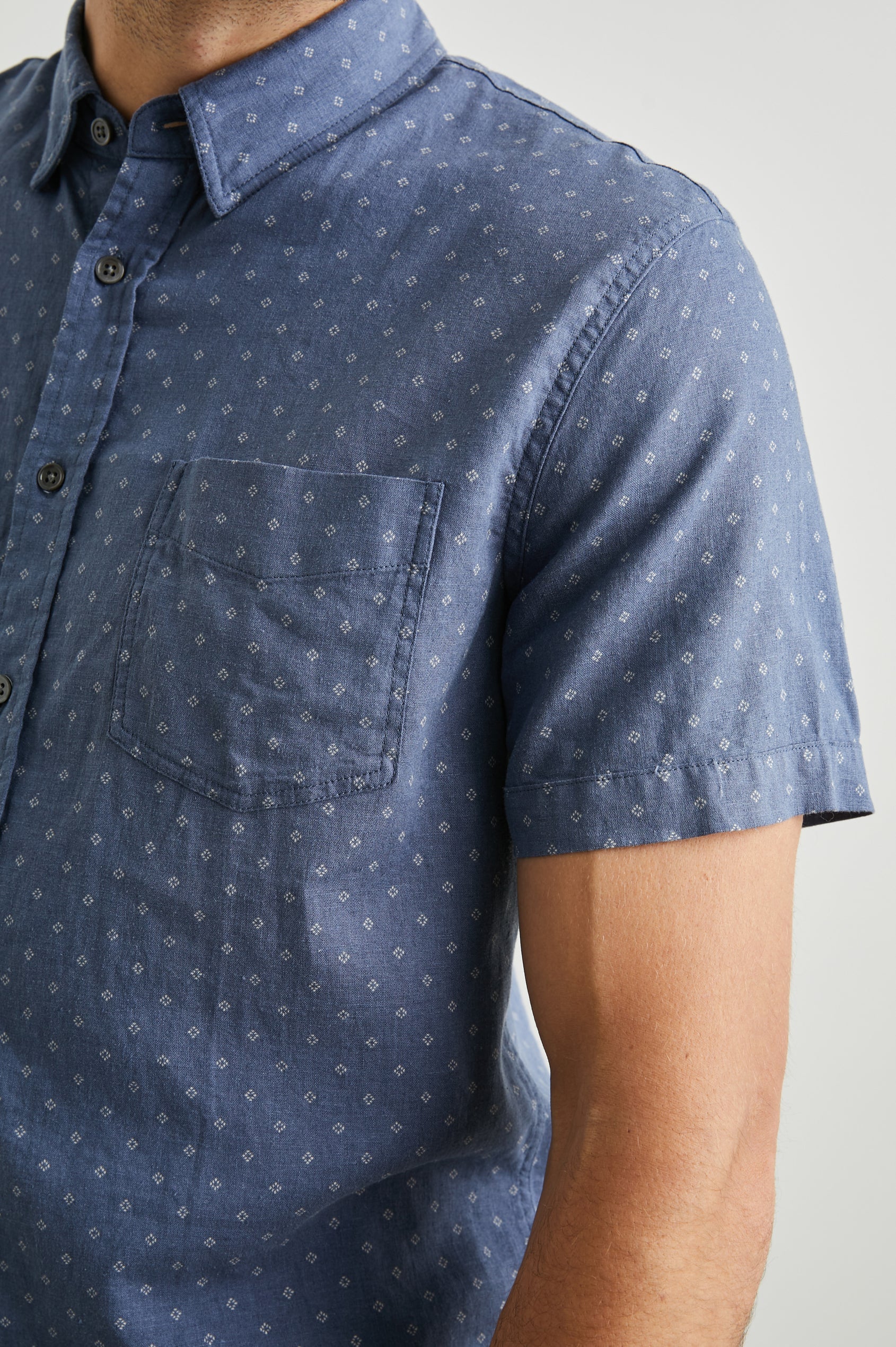 Carson Short Sleeve Shirt Admiral Blue Diamond