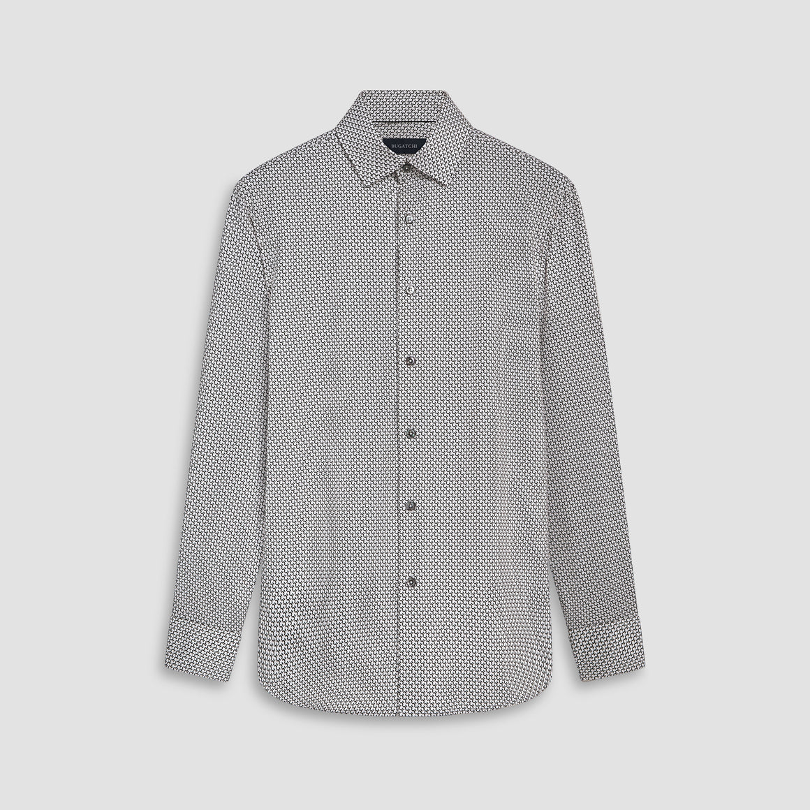 OOOHCotton James Long Sleeve Shirt Geometric White