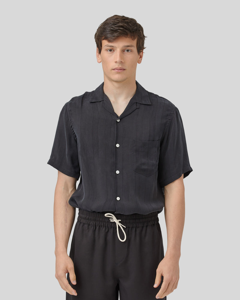 Cupro Short Sleeve Shirt Black