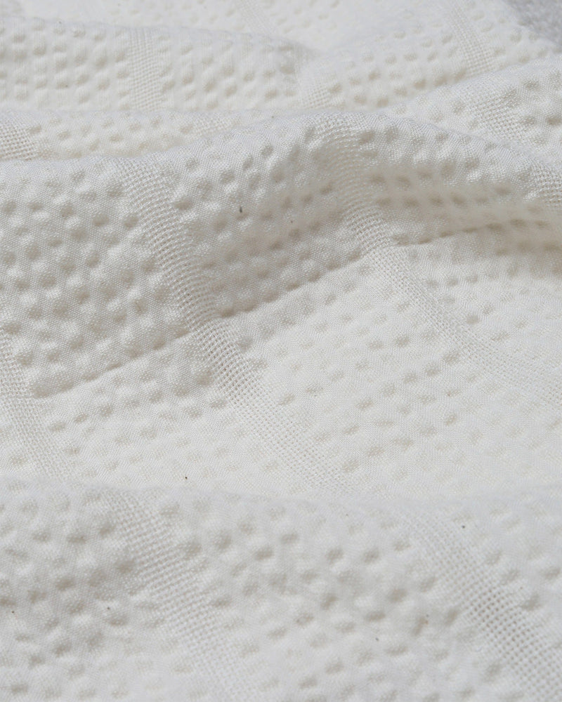 Striped Seersucker Short Sleeve Shirt White