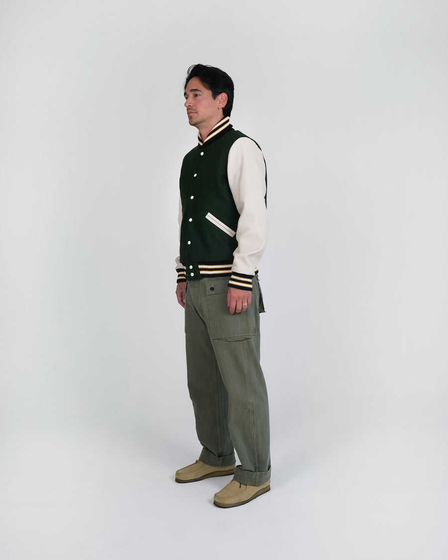 Varsity Jacket - Pine/Milk Pine/Milk