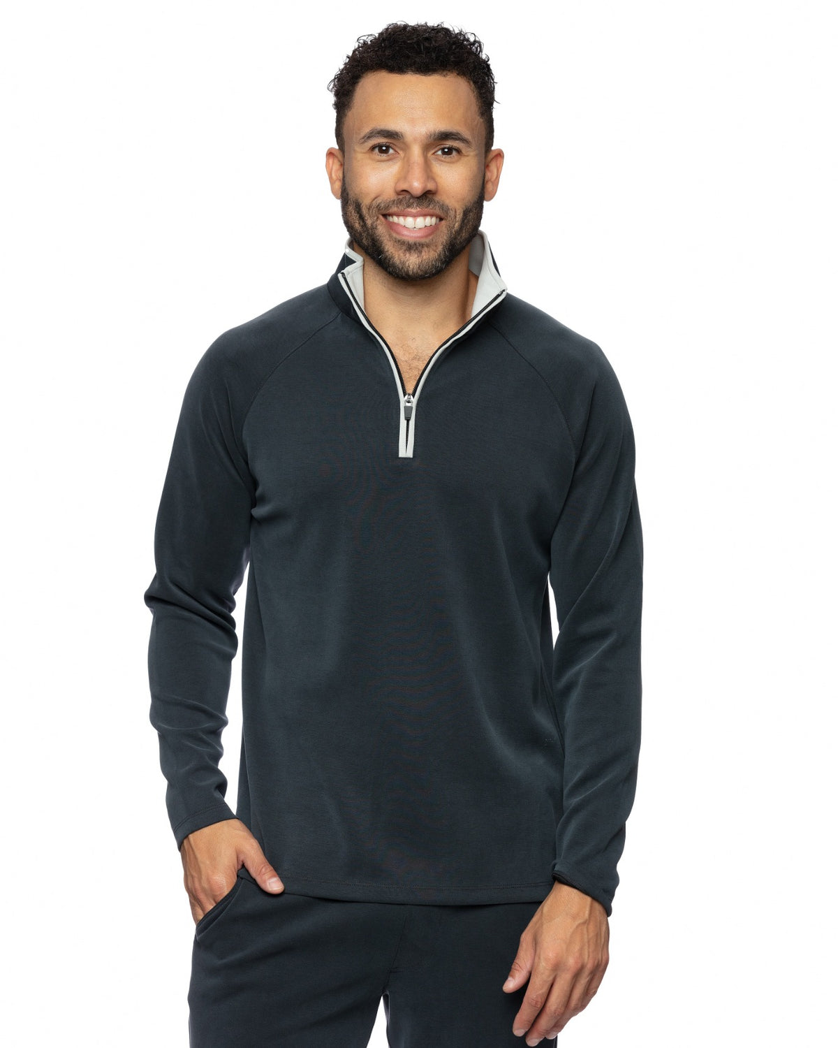 Later On 1/4 Zip Pullover Black