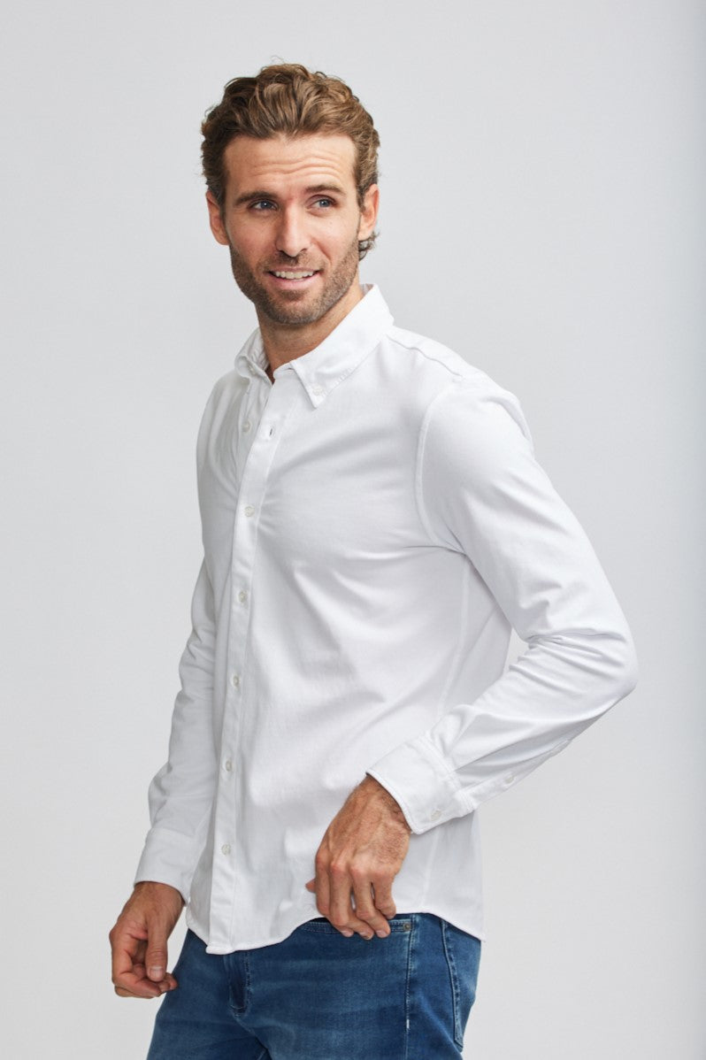 Button Down Long Sleeve Shirt White