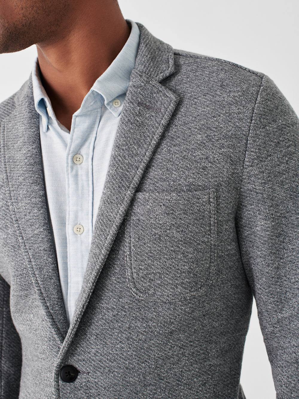 Knit Blazer for Tall Men in Mid Heather Grey