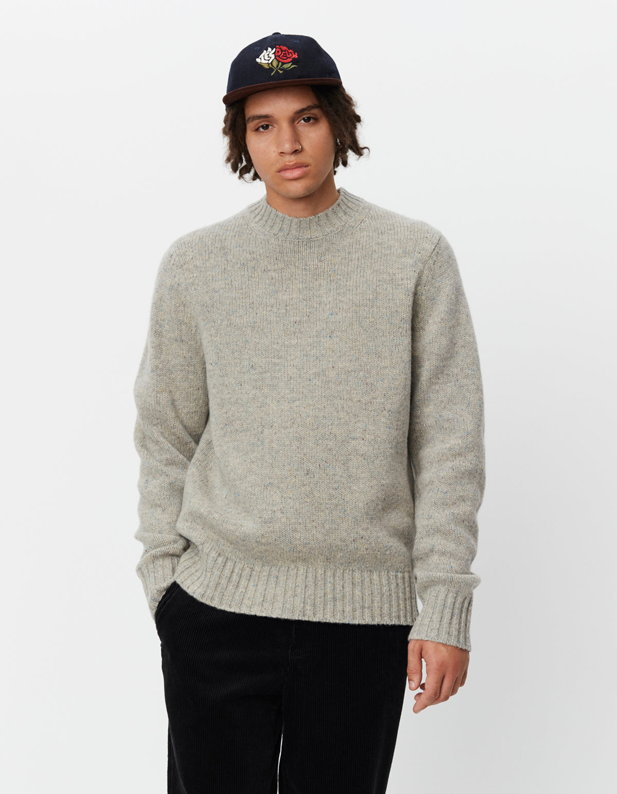 Gary Fleck Wool Roundneck Sweater Grey Melange