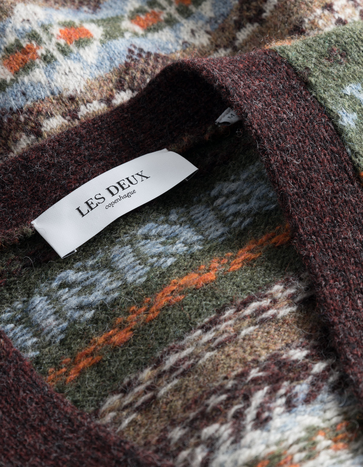 Hordur Fair Isle Cardigan Mountain Grey/Sky Blue