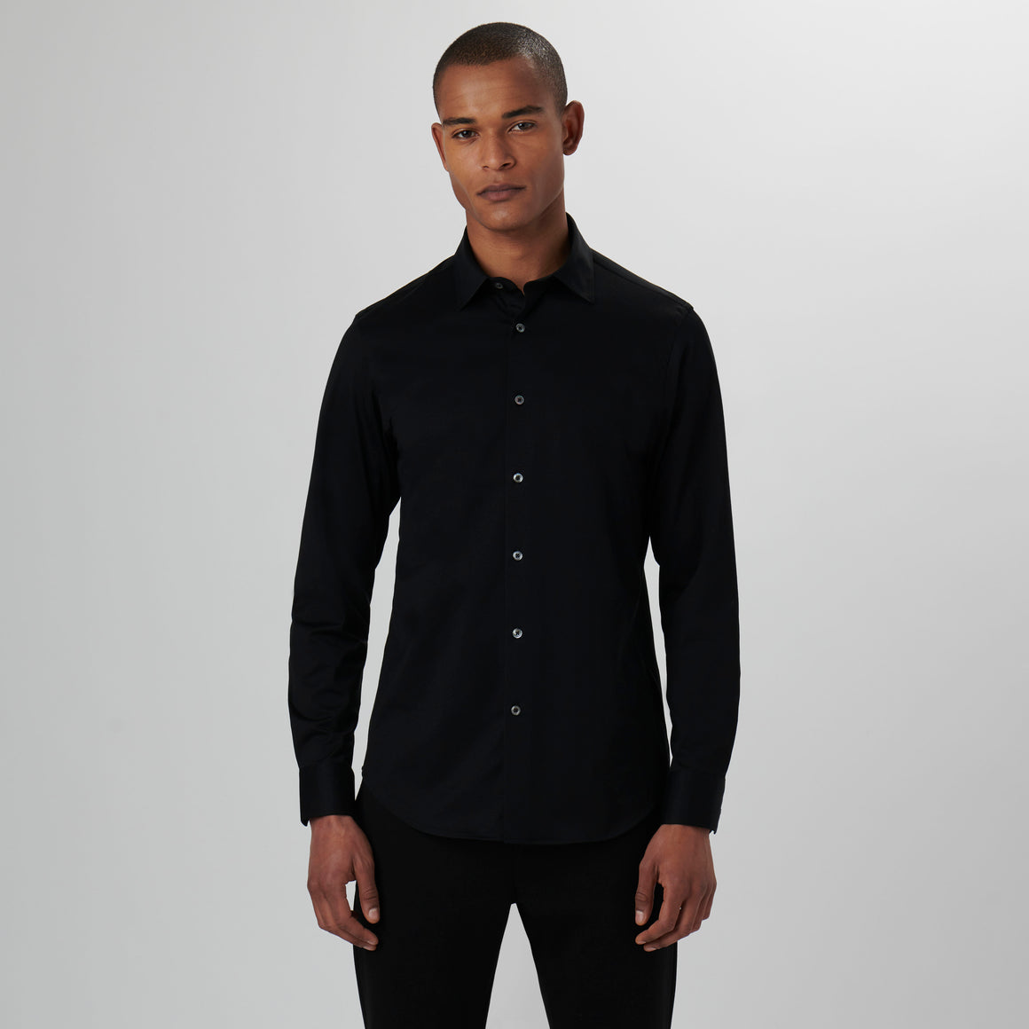 OOOHCotton James Long Sleeve Shirt - Solids Black