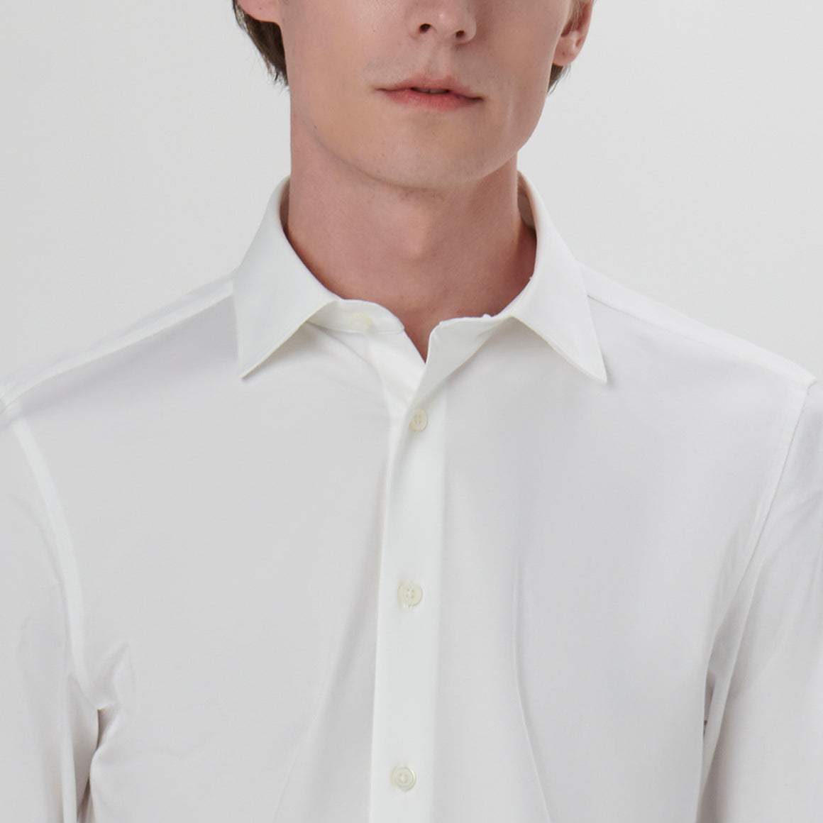 OOOHCotton James Long Sleeve Shirt - Solids White
