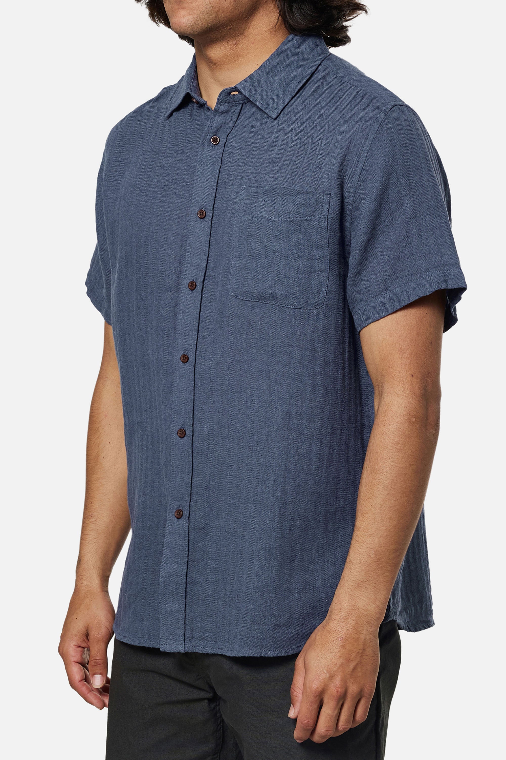 Alan Solid Shirt Washed Blue