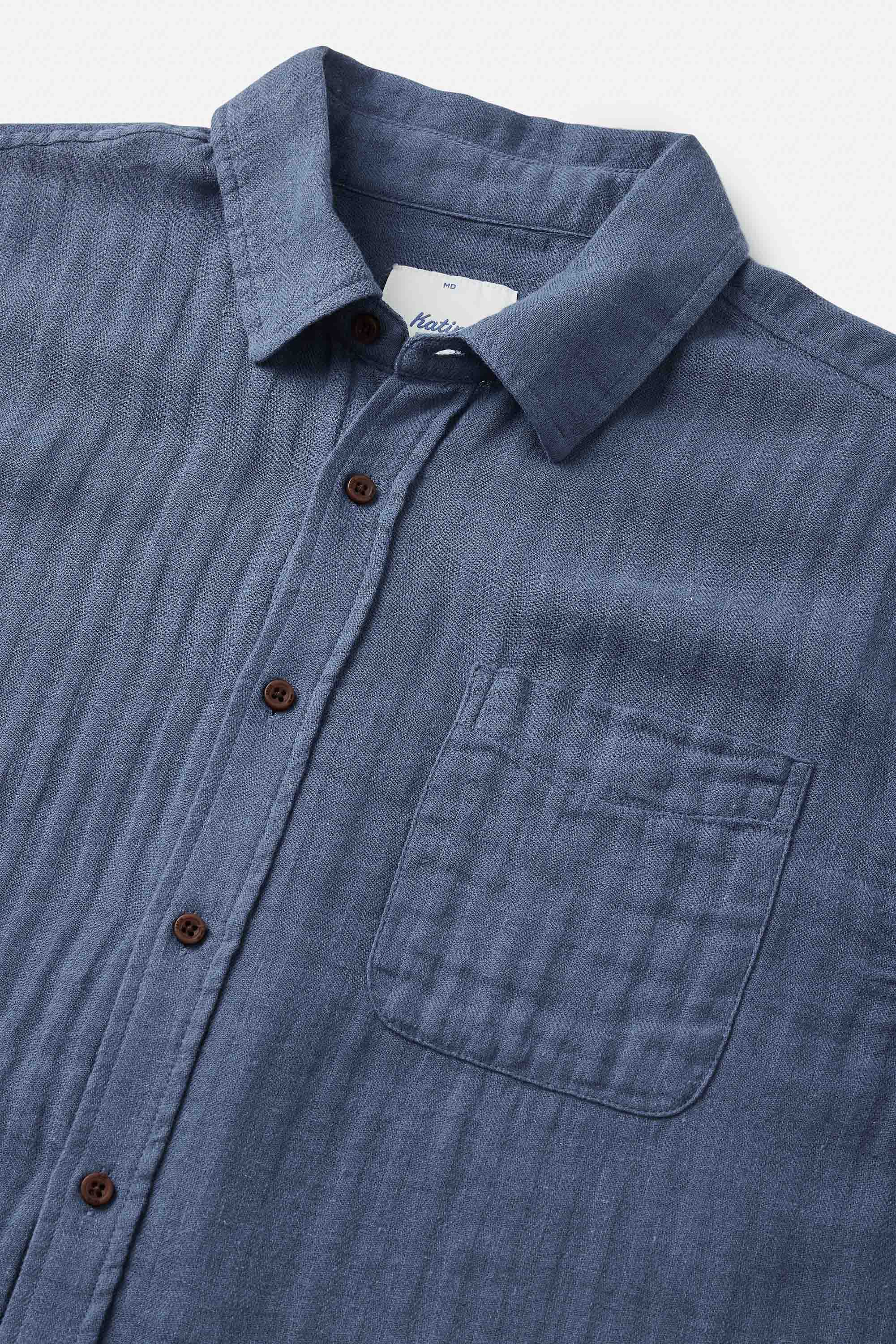 Alan Solid Shirt Washed Blue