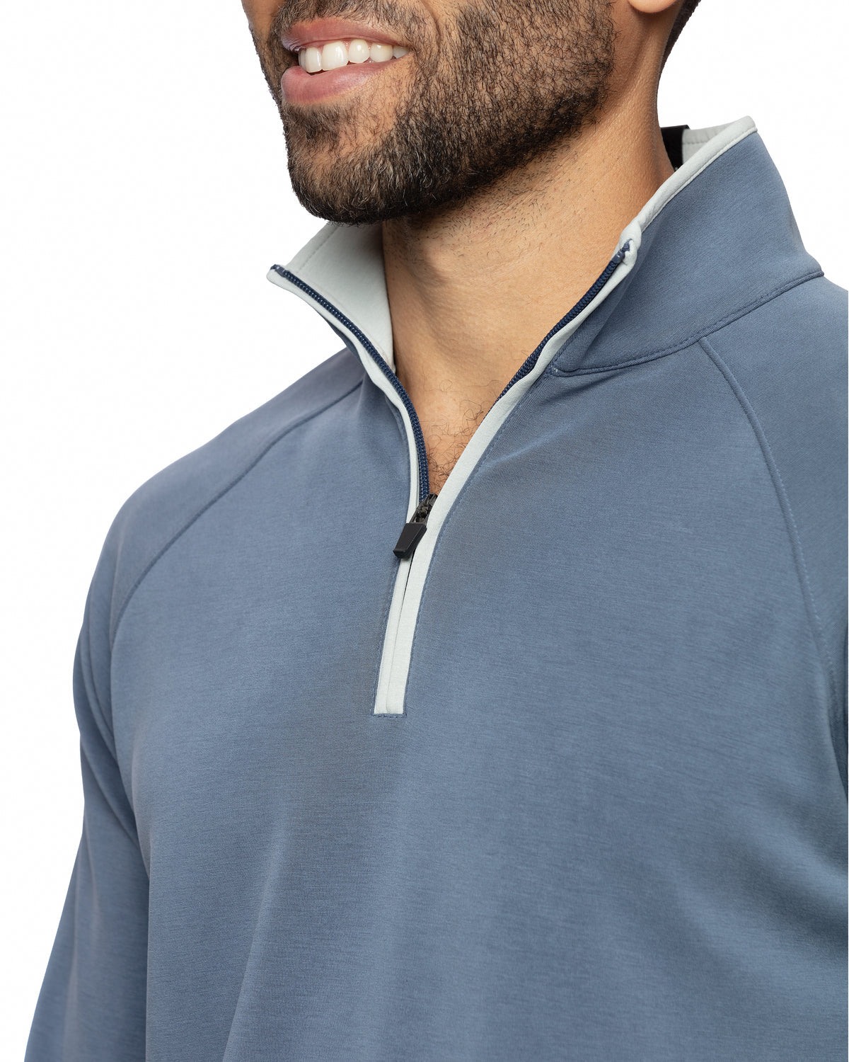 Later On 1/4 Zip Pullover Indigo