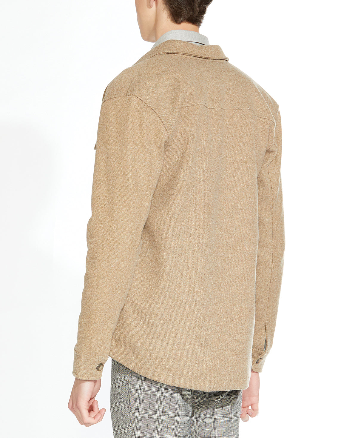 Durbin Sweater Knit Shirt Jacket Heather Khaki