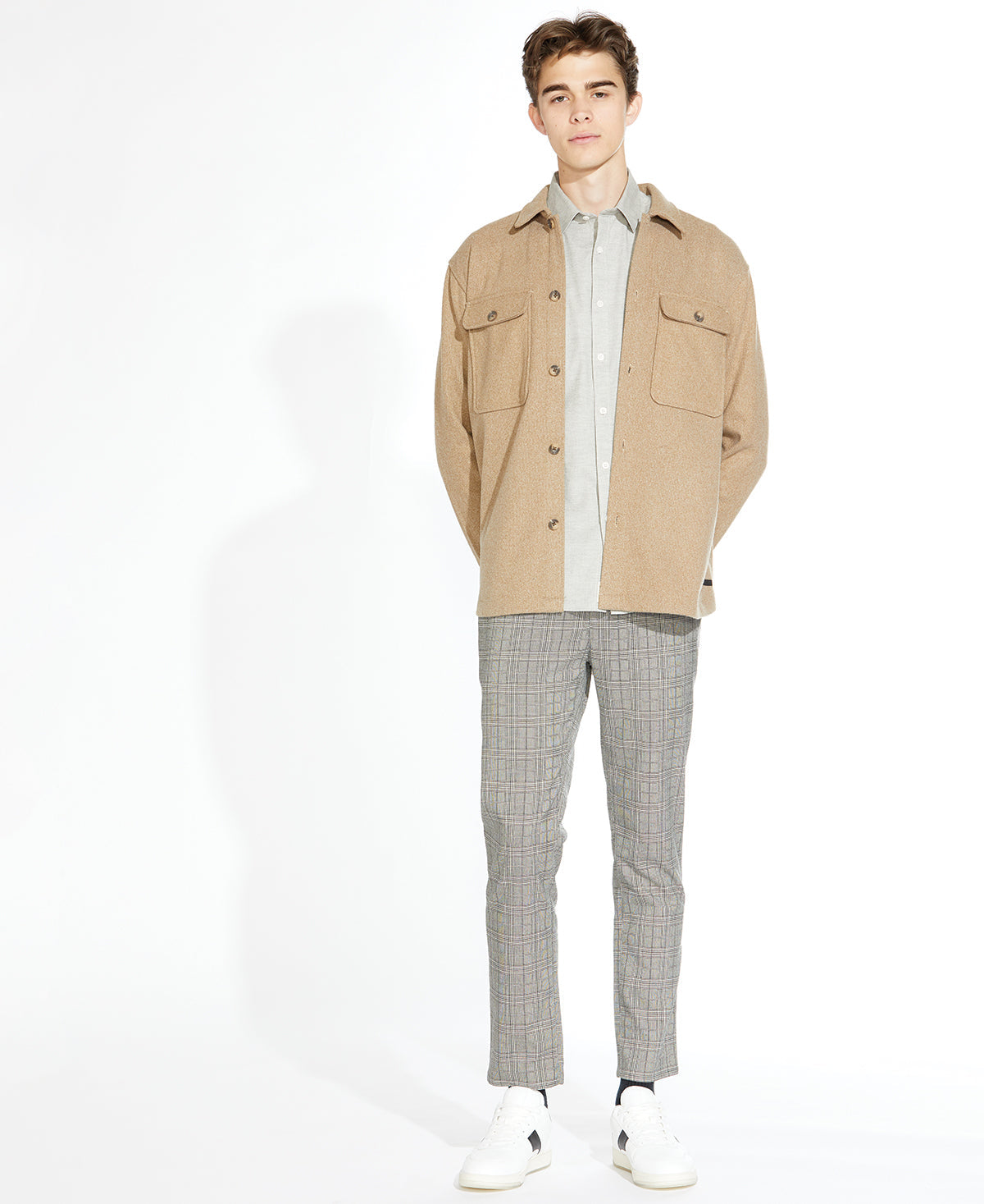 Durbin Sweater Knit Shirt Jacket Heather Khaki