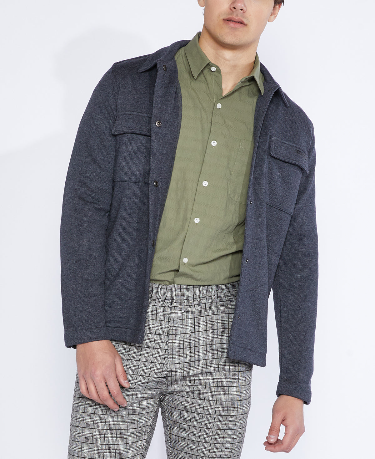 Cole Relaxed Shirt Jacket Dark Charcoal