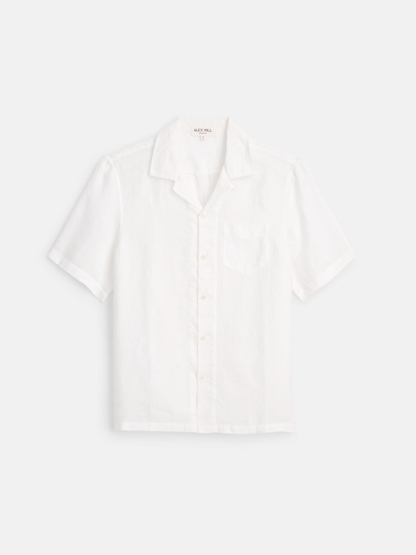 Short Sleeve Camp Shirt in Linen White