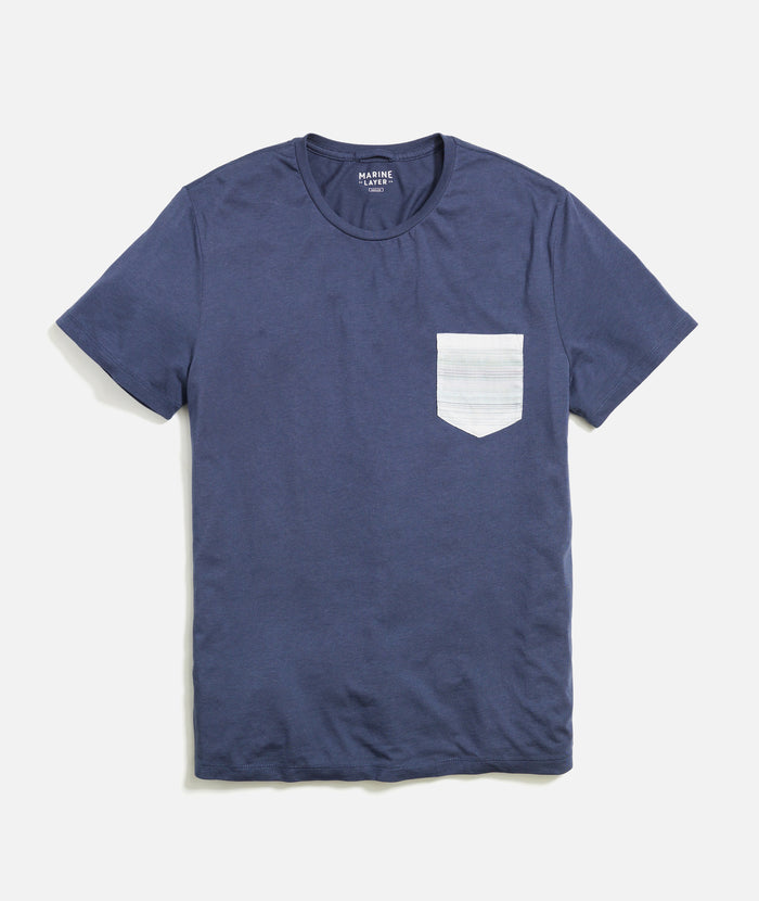 mens contrast pocket tee