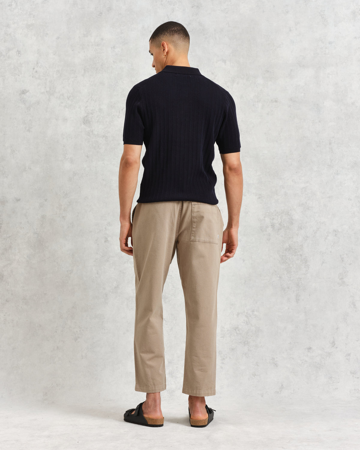 Naples Vertical Knit Polo Midnight