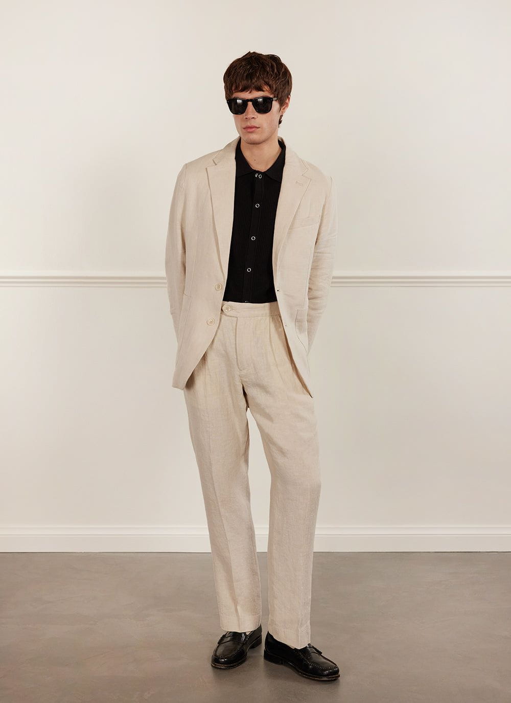 Tailored Linen Trousers Natural
