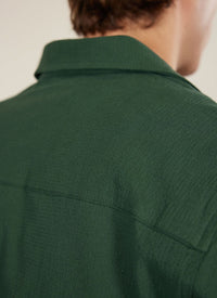 Seersucker Cuban Shirt Forest